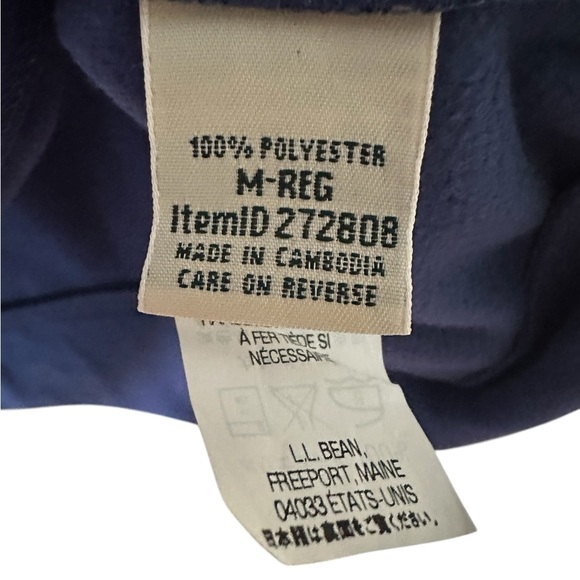 LL Bean Womens Medium Sweatshirt Micro Fleece Blue Pullover Outdoor Shawl VNeck - Picture 6 of 8